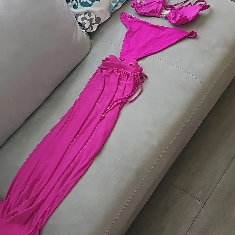 NWT TiniBikini Fuchsia Bikini 3 PIECE Set